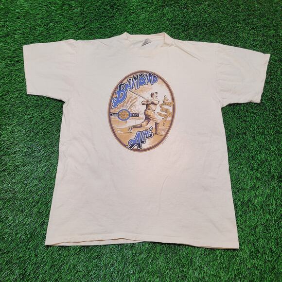Vintage 90s Babe Ruth "Bambino Ale" T-Shirt Mens Large Single Stitch - Picture 1 of 10
